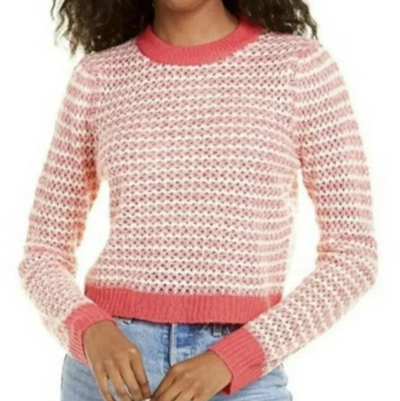 New WAYF Pink & Cream Striped Sweater L - Picture 8 of 8